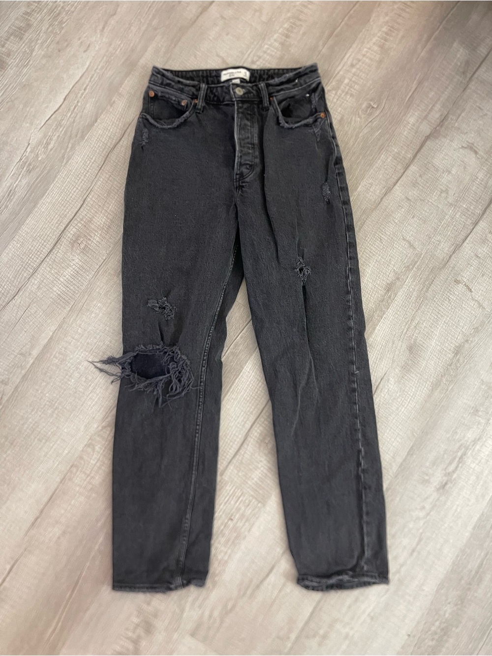 Abercrombie & Fitch Gray High-Rise 'The Dad' Jeans